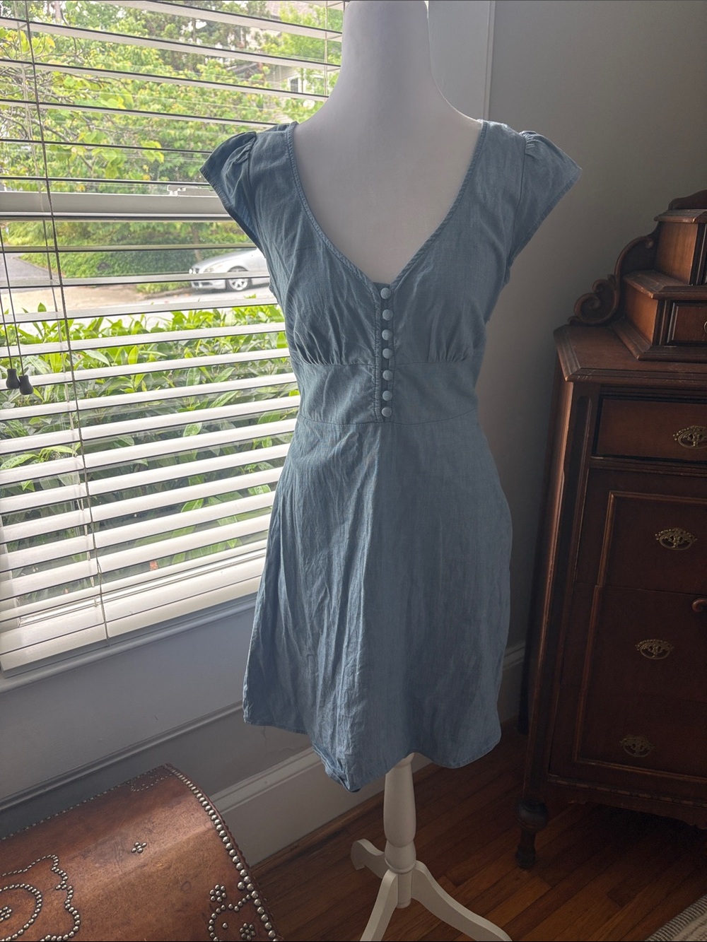 Banana Republic Light Blue Denim Shirt Dress - Classic Chambray